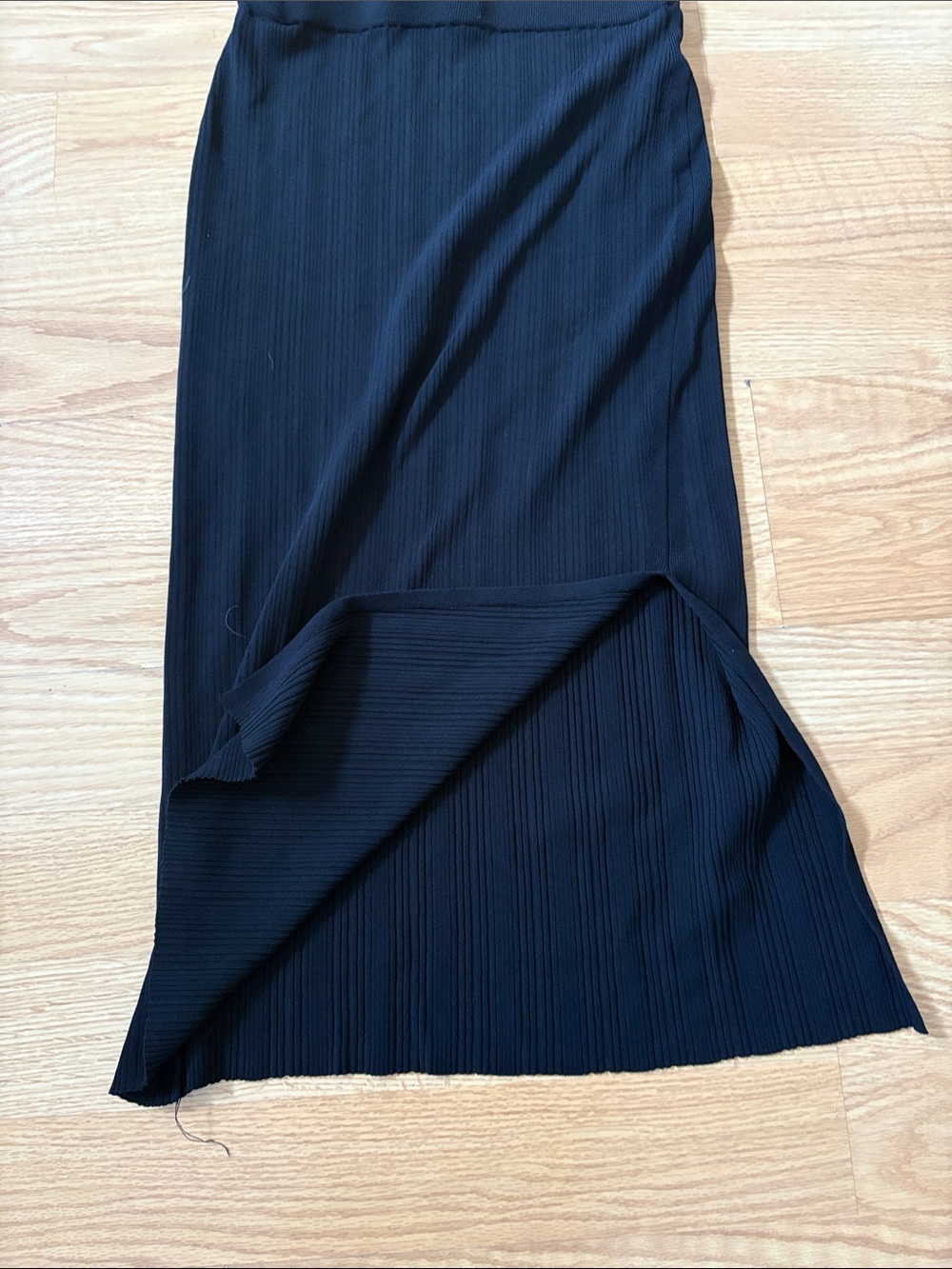Rachel Zoe 2-Piece Ribbed Knit Maxi Skirt & Sleeveless Top Set Black SZ L Luxury - Picture 7 of 7